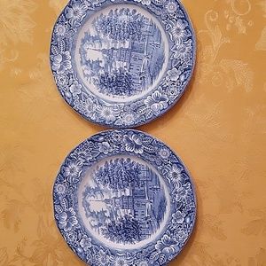 Liberty blue straffordshire 10" dinner plates
